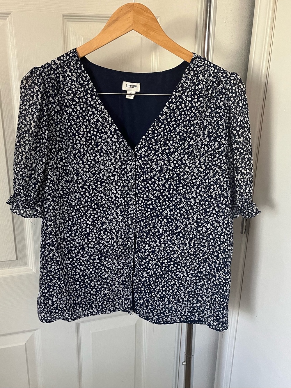 J. Crew Floral Button-Down Blouse